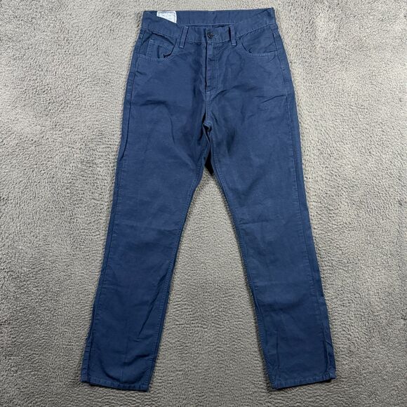 Billy Reid Pants Mens 31 (Fits 29x32) Blue MSL-ALA Slim Fit Linen Blend Chinos - Picture 1 of 12